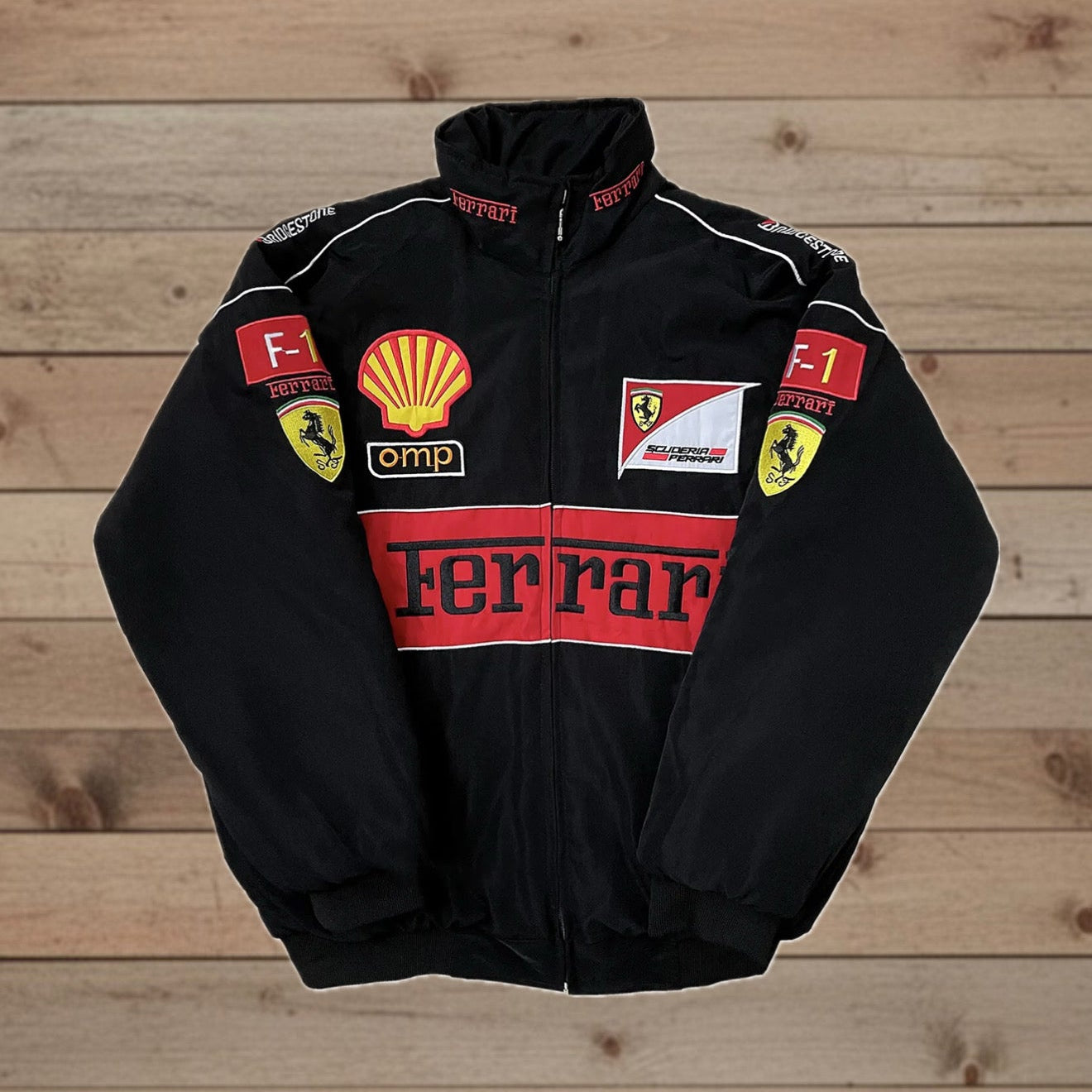 Chaqueta Ferrari F1 Negra – Racing Bordada